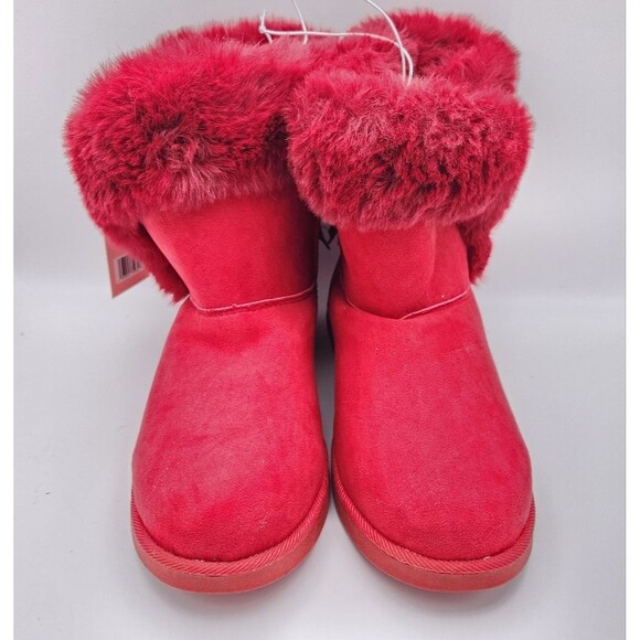 Juicy Couture King Cozy Cold Weather Boots Red Pull On Faux Suede Fur 8 NWT - Picture 3 of 10